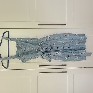 Gap Floral Apron Button Summer dress strappy aqua mint sz 6 BNWT New with tags